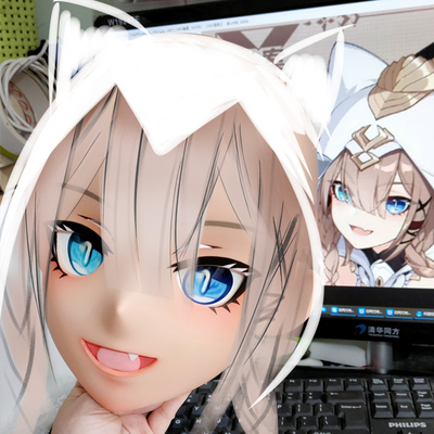(GLA027)Customize Character'! Female/Girl Resin Full/Half Head With Lock Anime Cosplay Japanese Animego Kigurumi Mask